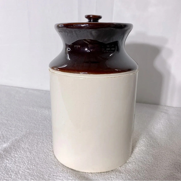 Vintage Ye Old Canadian Crockery Ceramic Abenakis Kitchen Crock Flour Canister - Picture 4 of 15